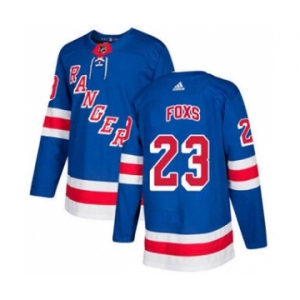 Men's Rangers #23 Adam Foxs Royal Blue Home Authentic Stitched Hockey Jersey