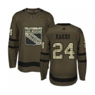 Men's Rangers #24 Kaapo Kakko Green Salute to Service Stitched Hockey Jersey