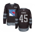 Men's Rangers #45 Kappo Kakko Black 1917-2017 100th Anniversary Stitched Hockey Jersey