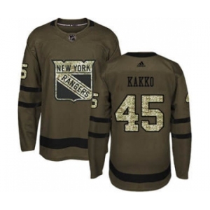 Men's Rangers #45 Kappo Kakko Green Salute to Service Stitched Hockey Jersey