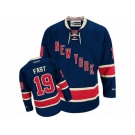 Men's Reebok New York Rangers #19 Jesper Fast Authentic Navy Blue Third NHL Jersey
