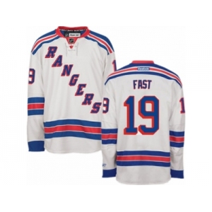 Men's Reebok New York Rangers #19 Jesper Fast Authentic White Away NHL Jersey