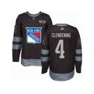 Men's Reebok New York Rangers #4 Adam Clendening Authentic Black 1917-2017 100th Anniversary NHL Jersey