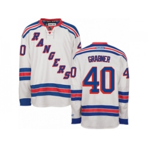 Men's Reebok New York Rangers #40 Michael Grabner Authentic White Away NHL Jersey