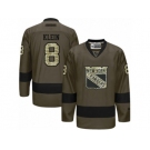 Men's Reebok New York Rangers #8 Kevin Klein Authentic Green Salute to Service NHL Jersey