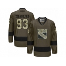 Men's Reebok New York Rangers #93 Mika Zibanejad Authentic Green Salute to Service NHL Jersey