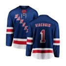 New York Rangers #1 Eddie Giacomin Fanatics Branded Royal Blue Home Breakaway NHL Jersey