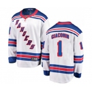 New York Rangers #1 Eddie Giacomin Fanatics Branded White Away Breakaway NHL Jersey