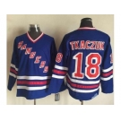 New York Rangers #18 Walt Tkaczuk Blue CCM Heroes of Hockey Alumni Stitched NHL Jersey