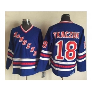 New York Rangers #18 Walt Tkaczuk Blue CCM Heroes of Hockey Alumni Stitched NHL Jersey