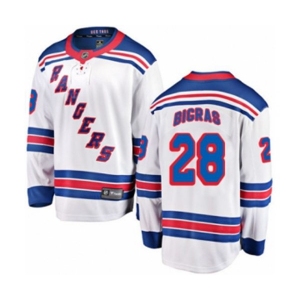 New York Rangers #28 Chris Bigras Fanatics Branded White Away Breakaway NHL Jersey