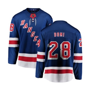 New York Rangers #28 Tie Domi Fanatics Branded Royal Blue Home Breakaway NHL Jersey