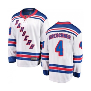 New York Rangers #4 Ron Greschner Fanatics Branded White Away Breakaway NHL Jersey