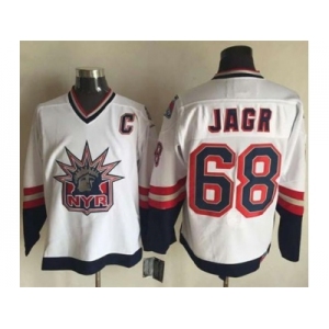 New York Rangers #68 Jaromir Jagr White CCM Statue of Liberty Stitched NHL Jersey