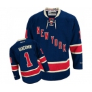 Reebok New York Rangers #1 Eddie Giacomin Authentic Navy Blue Third NHL Jersey