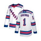 Reebok New York Rangers #1 Eddie Giacomin Authentic White Away NHL Jersey