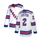 Reebok New York Rangers #2 Brian Leetch Authentic White Away NHL Jersey