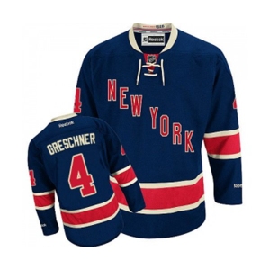 Reebok New York Rangers #4 Ron Greschner Authentic Navy Blue Third NHL Jersey