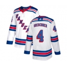 Reebok New York Rangers #4 Ron Greschner Authentic White Away NHL Jersey