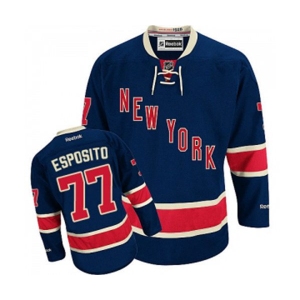 Reebok New York Rangers #77 Phil Esposito Authentic Navy Blue Third NHL Jersey