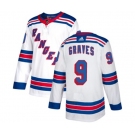 Reebok New York Rangers #9 Adam Graves Authentic White Away NHL Jersey