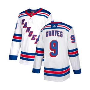 Reebok New York Rangers #9 Adam Graves Authentic White Away NHL Jersey