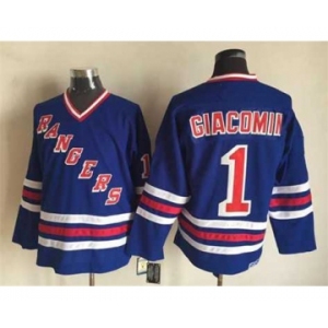 nhl jerseys new york rangers #1 giacomin blue[m&n]