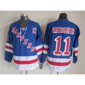 nhl jerseys new york rangers #11 messier blue[patch C]