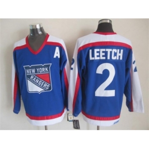 nhl jerseys new york rangers #2 brian leetch blue [throwback ccm]