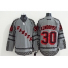 nhl jerseys new york rangers #30 lundqvist grey[charcoal cross check]