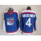 nhl jerseys new york rangers #4 ron greschner blue[throwback ccm]