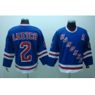 nhl new york rangers #2 Leetch blue ccm