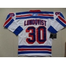 nhl new york rangers #30 lundoqvust white