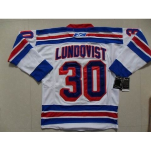 nhl new york rangers #30 lundoqvust white