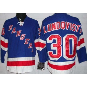 nhl new york rangers #30 lundqvist blue