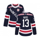 Women Adidas New York Rangers #13 Kevin Hayes Authentic Navy Blue 2018 Winter Classic NHL Jersey