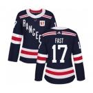 Women Adidas New York Rangers #17 Jesper Fast Authentic Navy Blue 2018 Winter Classic NHL Jersey