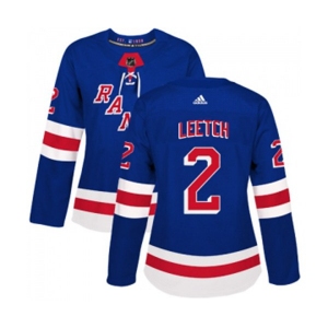 Women Adidas New York Rangers #2 Brian Leetch Authentic Royal Blue Home NHL Jersey