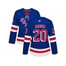 Women Adidas New York Rangers #20 Chris Kreider Royal Blue Home Authentic Stitched NHL Jersey