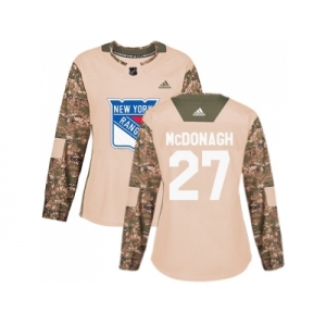 Women Adidas New York Rangers #27 Ryan McDonagh Camo Authentic 2017 Veterans Day Stitched NHL Jersey