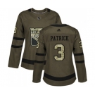 Women Adidas New York Rangers #3 James Patrick Authentic Green Salute to Service NHL Jersey