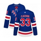 Women Adidas New York Rangers #33 Fredrik Claesson Premier Royal Blue Home NHL Jersey