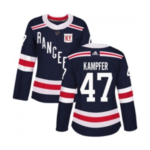 Women Adidas New York Rangers #47 Steven Kampfer Authentic Navy Blue 2018 Winter Classic NHL Jersey