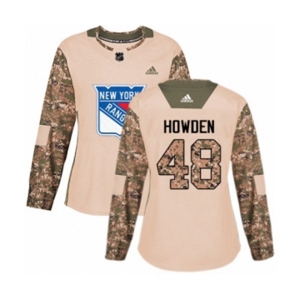 Women Adidas New York Rangers #48 Brett Howden Authentic Camo Veterans Day Practice NHL Jersey