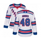 Women Adidas New York Rangers #48 Brett Howden Authentic White Away NHL Jersey