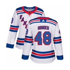 Women Adidas New York Rangers #48 Brett Howden Authentic White Away NHL Jersey