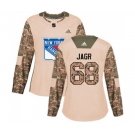 Women Adidas New York Rangers #68 Jaromir Jagr Authentic Camo Veterans Day Practice NHL Jersey