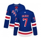 Women Adidas New York Rangers #7 Rod Gilbert Premier Royal Blue Home NHL Jersey