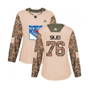 Women Adidas New York Rangers #76 Brady Skjei Authentic Camo Veterans Day Practice NHL Jersey