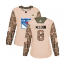 Women Adidas New York Rangers #8 Cody McLeod Authentic Camo Veterans Day Practice NHL Jersey